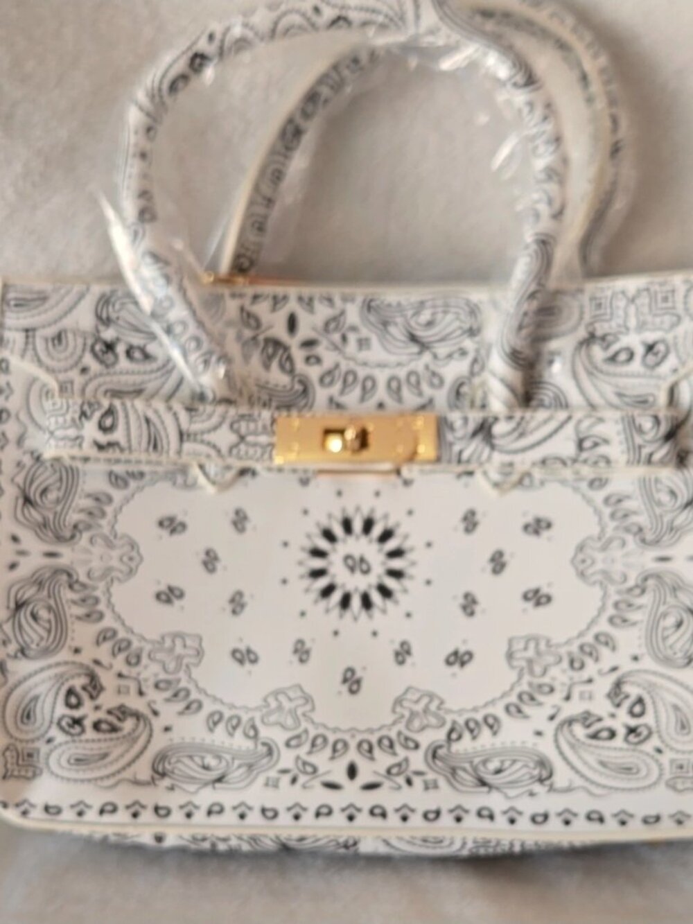 Hello 3am White paisley handbag
